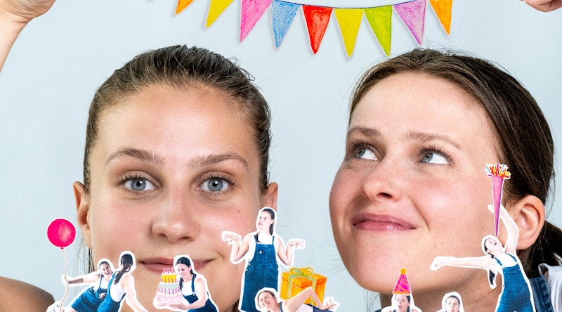 Herfstvakantie Twee mensen met slinger